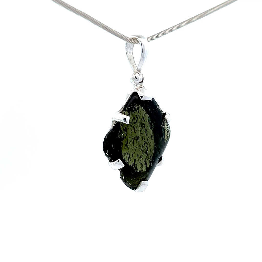 Polished Moldavite Pendant Necklace (SB2900)