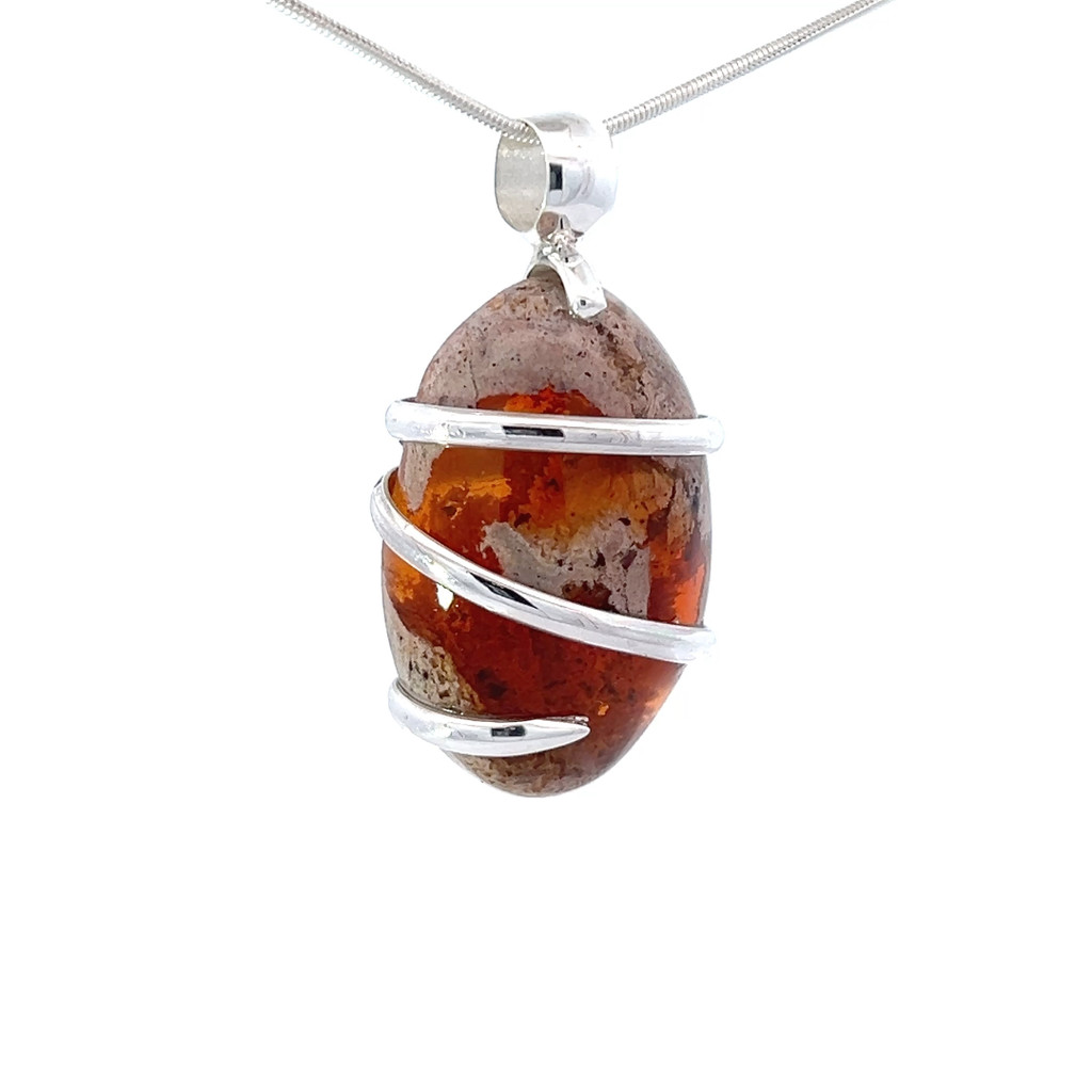 Fire Opal Pendant Necklace (FA1055)