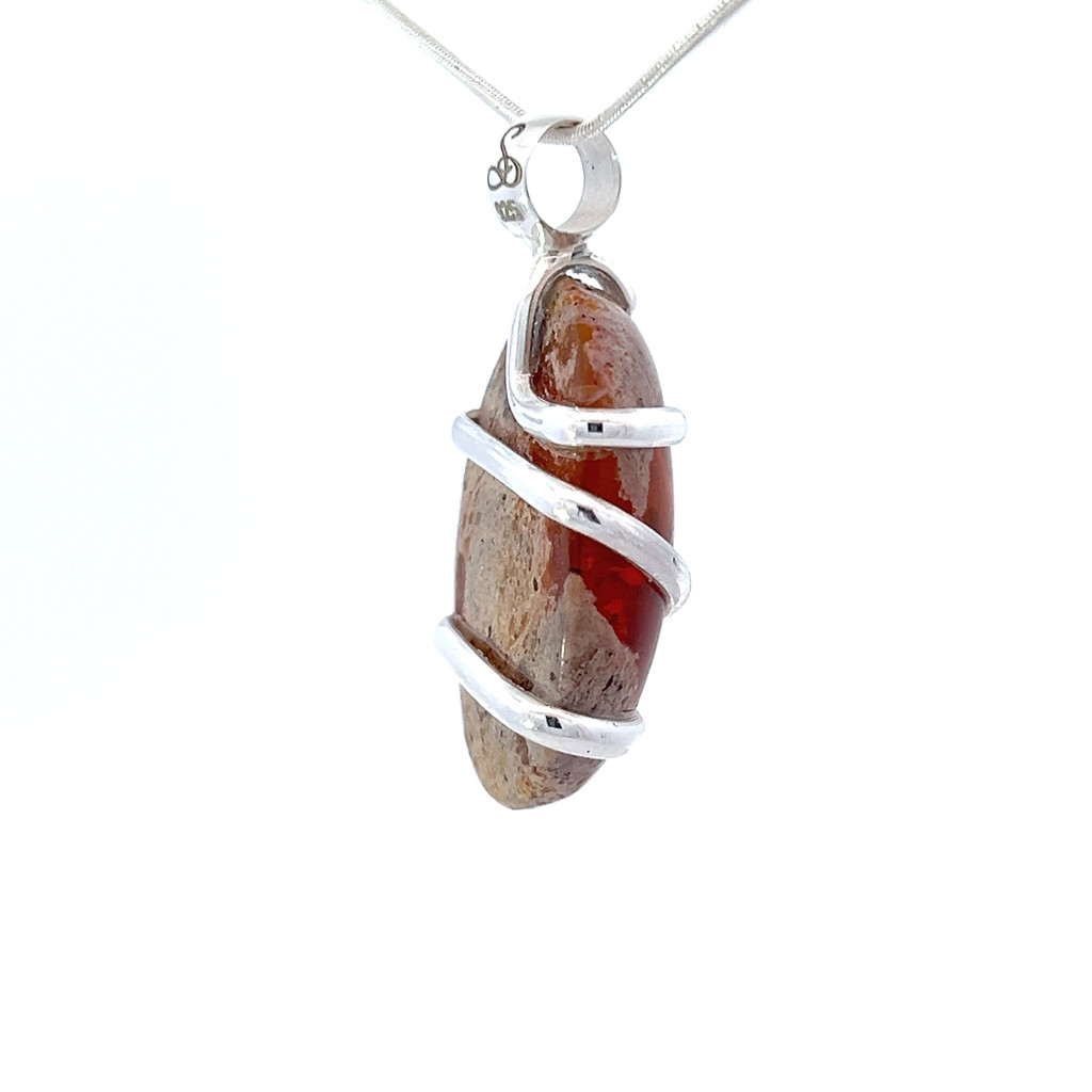 Fire Opal Pendant Necklace (FA1055)