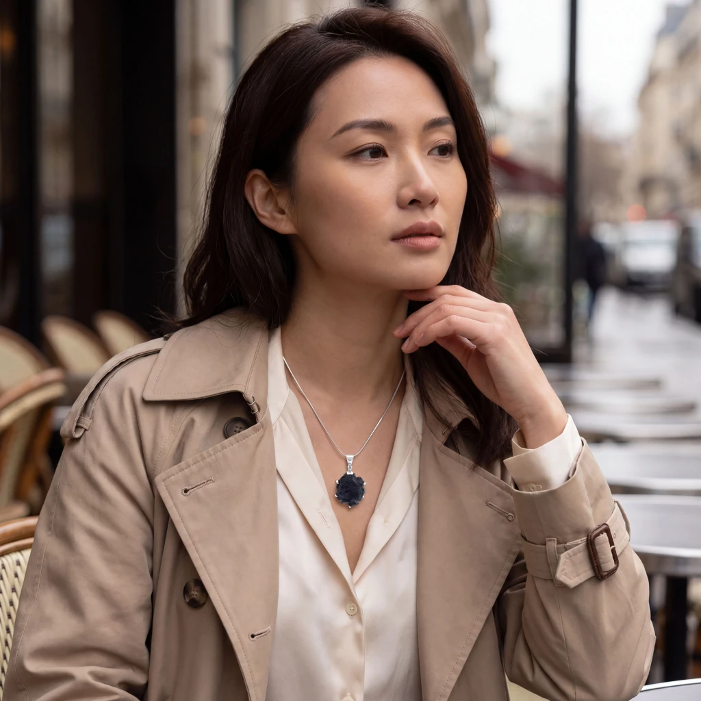 Billitonite Tektite Pendant Necklace (SB3380)