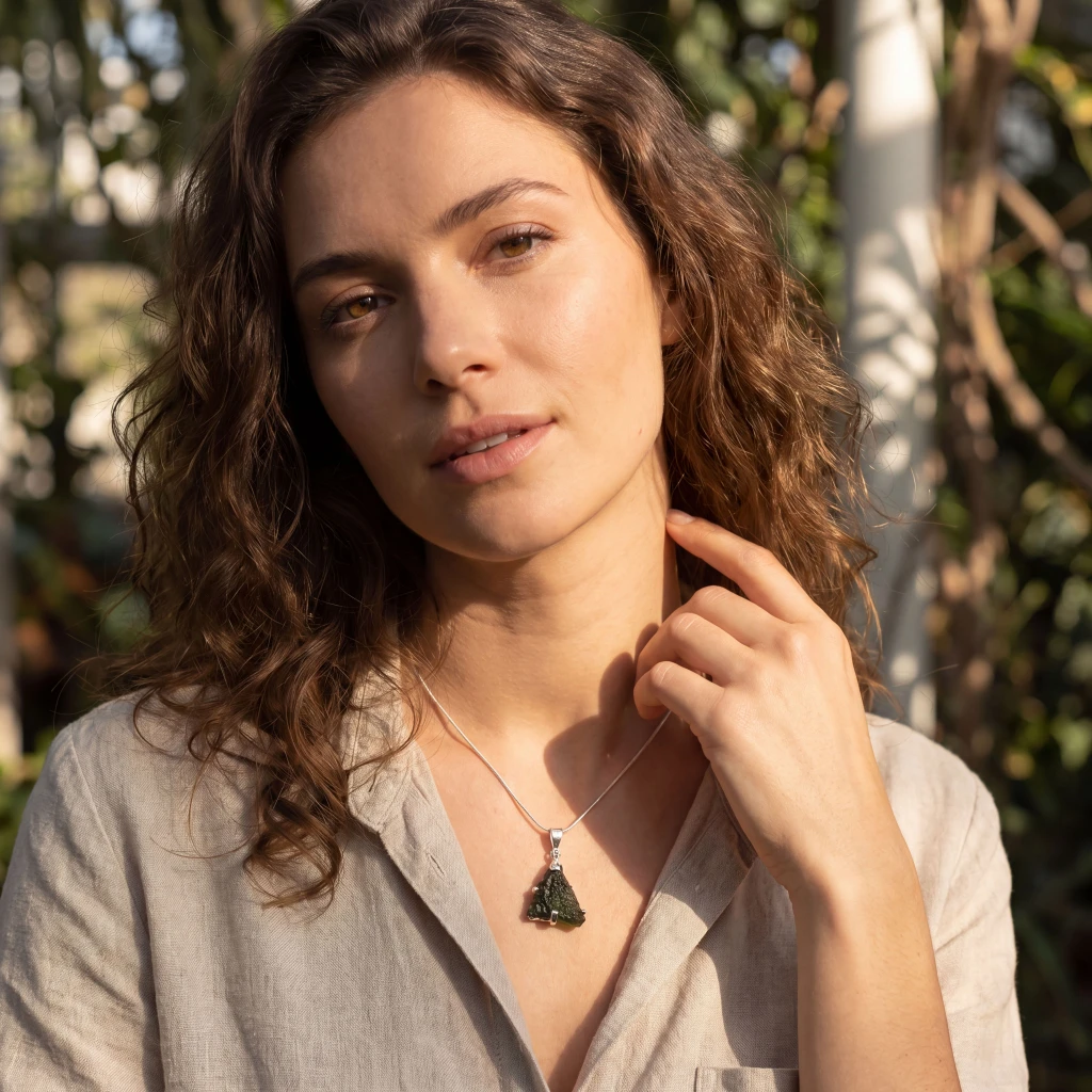 Moldavite Pendant Necklace (SB1201)