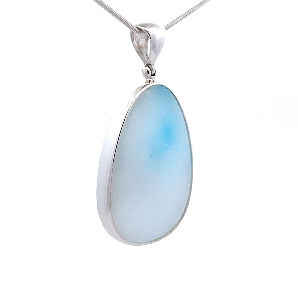 Blue Aragonite Pendant Necklace (AE1107)