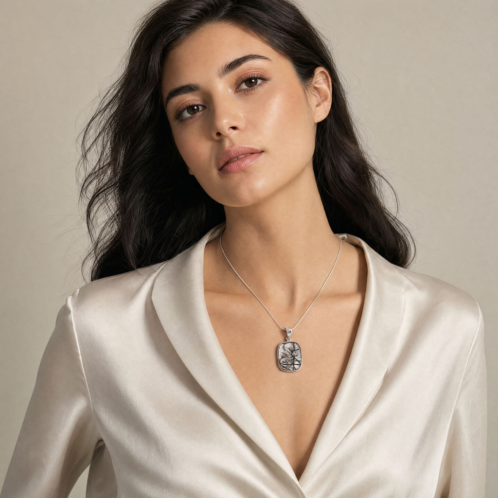 Tourmalinated Quartz Pendant (SE1325)
