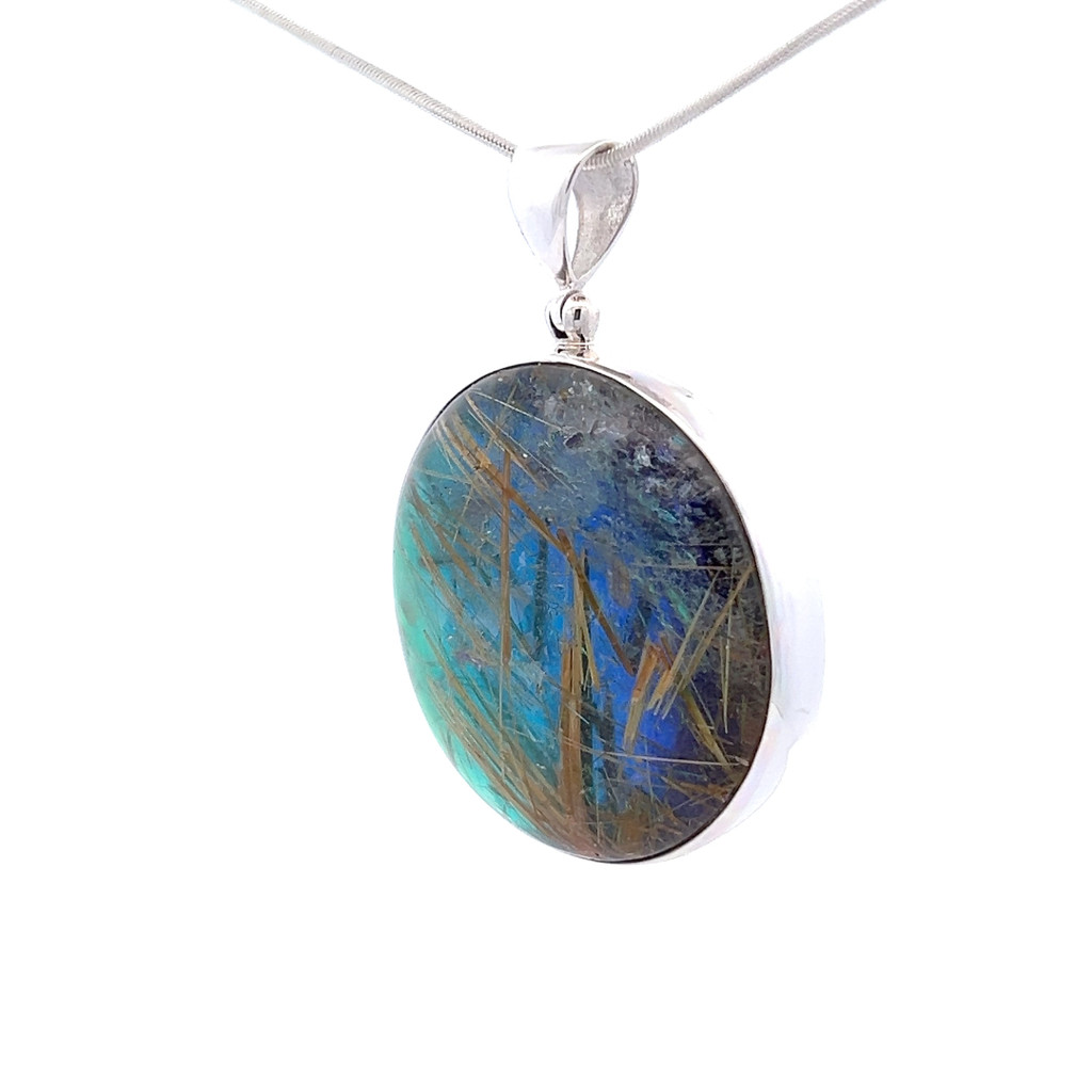 Rutilated Quartz Aura Triplet Pendant (SB3393)