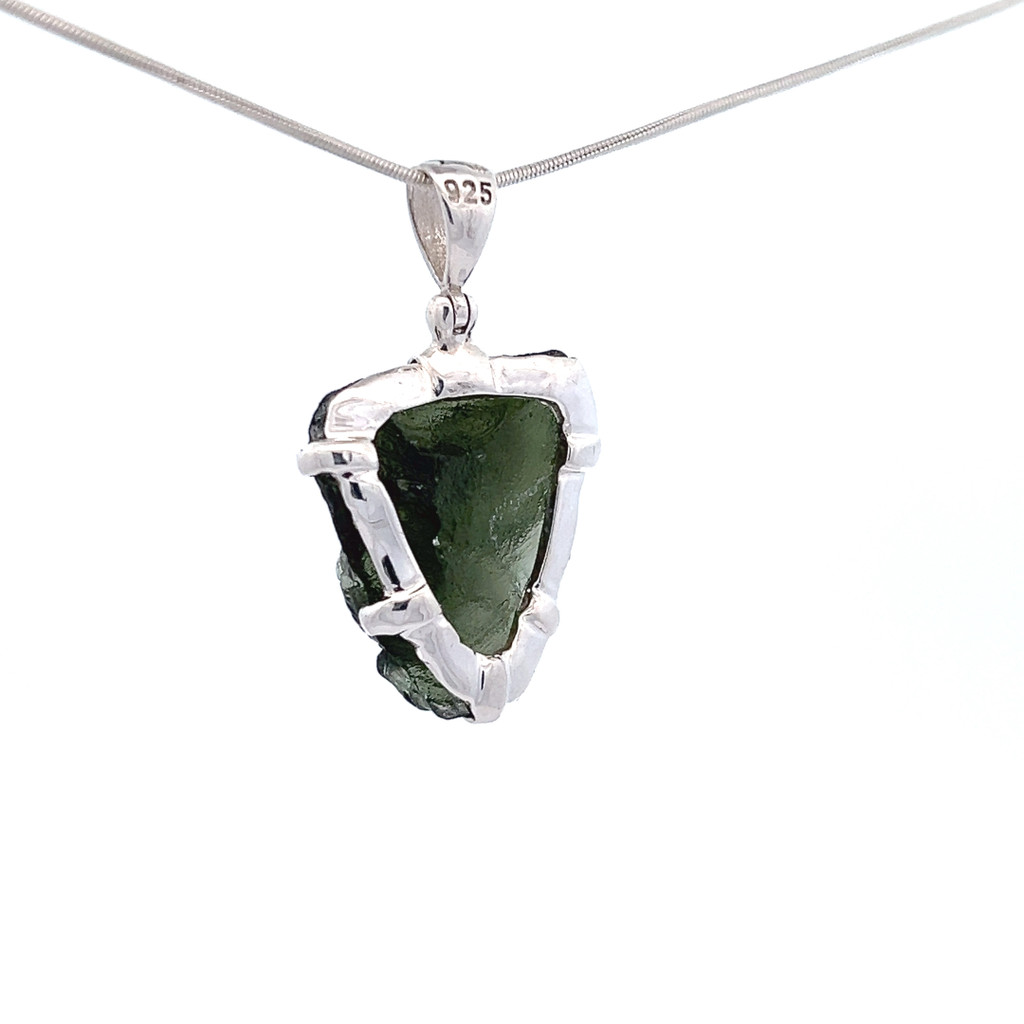 Carved Moldavite Dragon Pendant (SB2282)