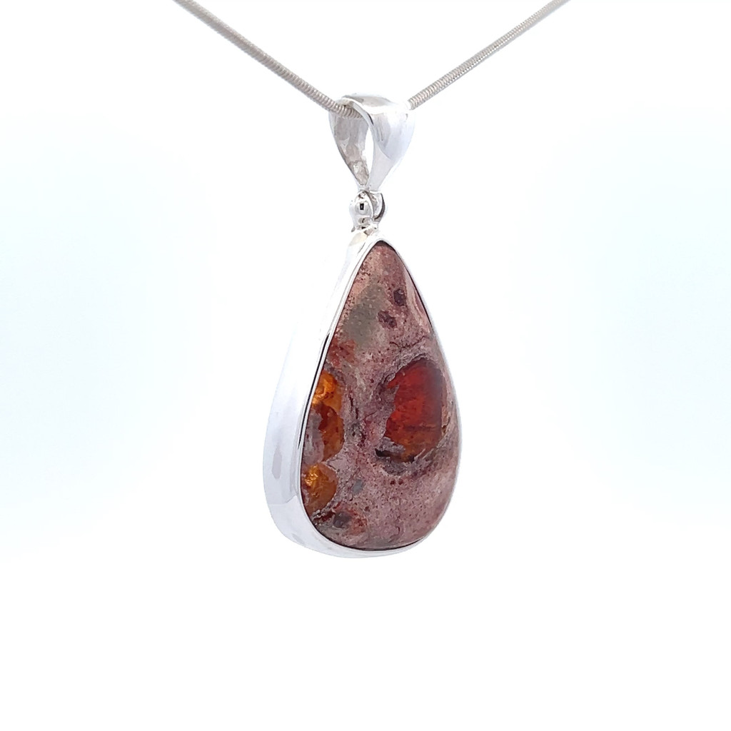 Fire Opal Pendant Necklace (FA1049)