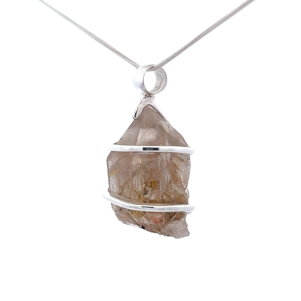Rutilated Quartz Pendant Necklace (SE1793)
