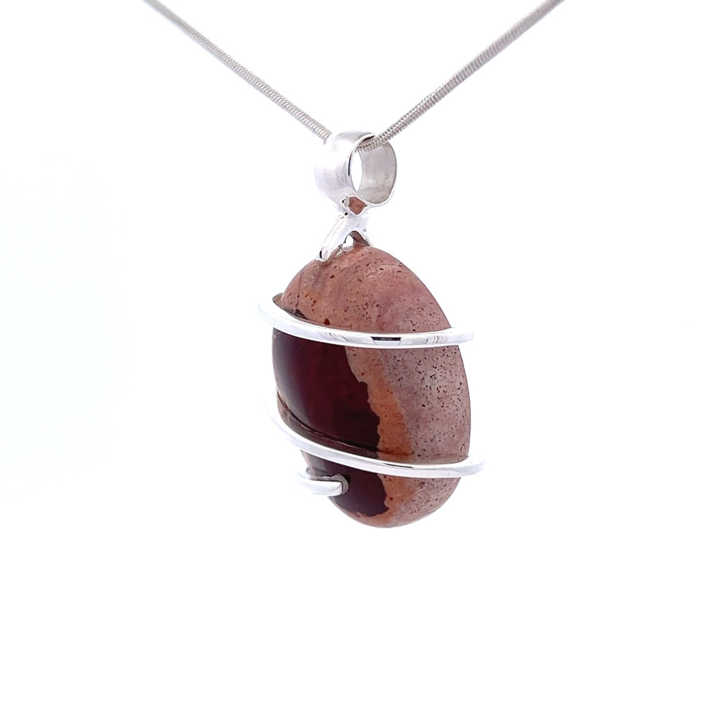 Fire Opal Pendant Necklace (M1270)