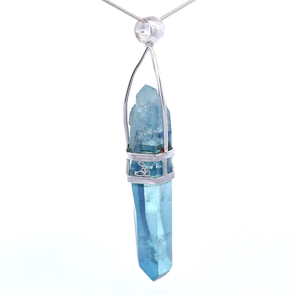 Aqua Aura Crystal Pendant Necklace (SP1001)