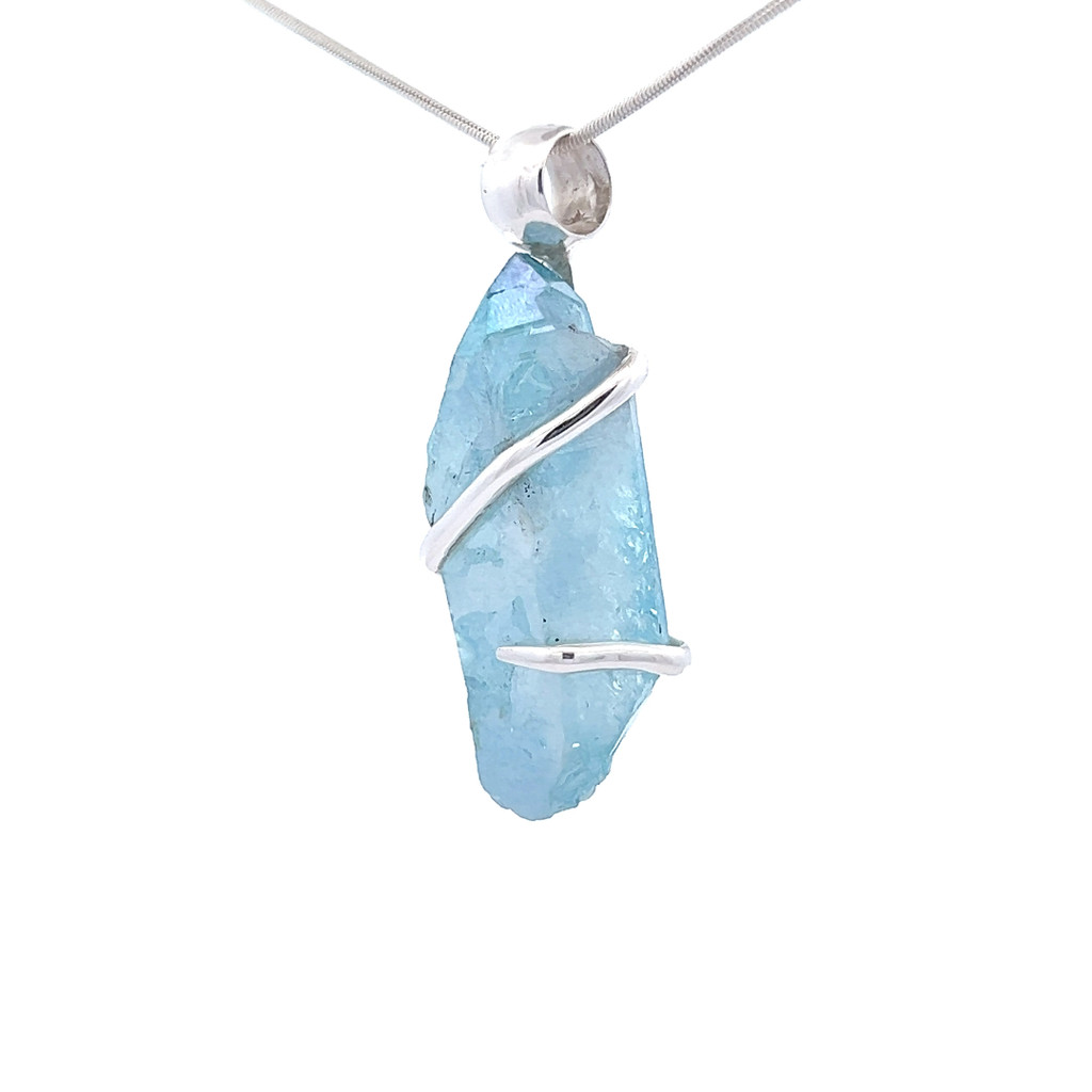 Aqua Aura Quartz Pendant Necklace (AE1140)