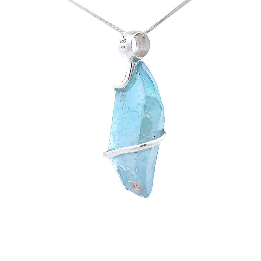 Aqua Aura Quartz Pendant Necklace (AE1140)