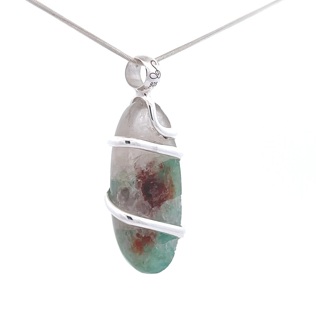 Polished Emerald Pendant Necklace (FA1150)