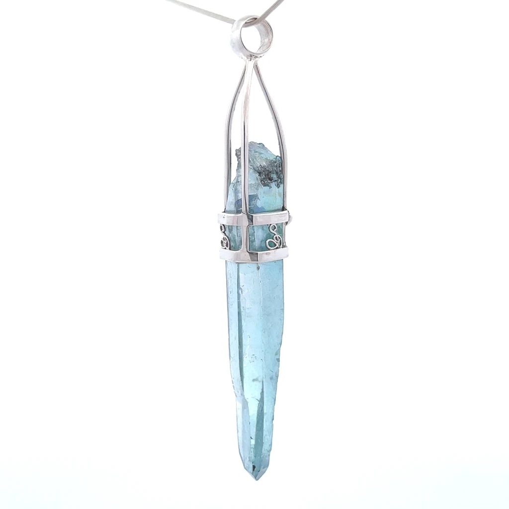 Aqua Aura Crystal Pendant Necklace (SB2815)