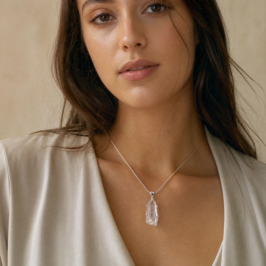 Lemurian Quartz Pendant Necklace (SB3431)