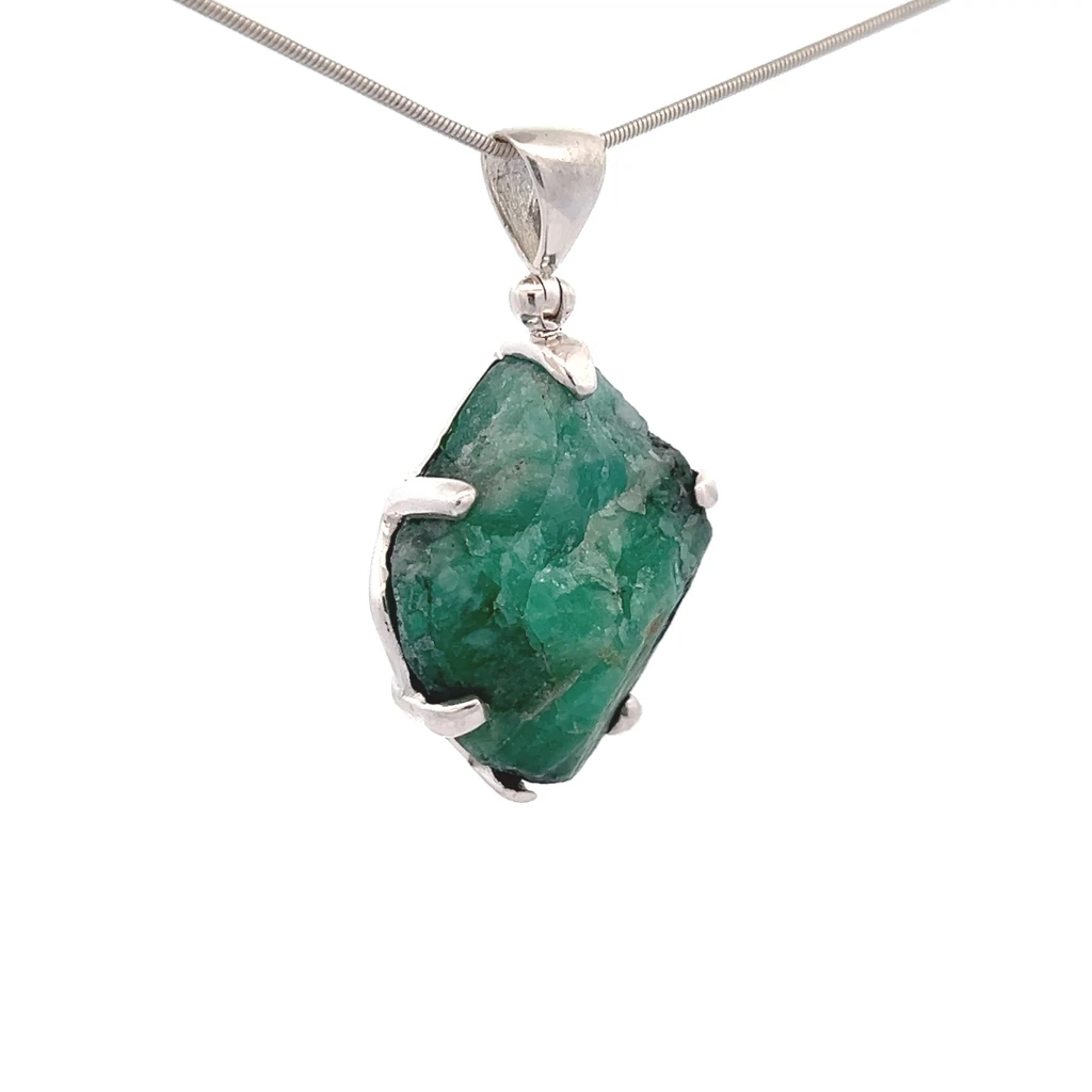 Emerald in Quartz Pendant Necklace (SB3149)