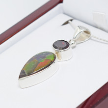 Ammolite Garnet Pendant  (SB1781)