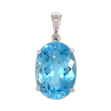 Natural Blue Topaz Faceted Pendant (SB2453)