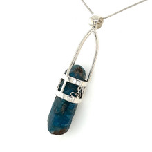 Blue Apatite Crystal Pendant Necklace (SP1021)