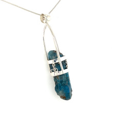 Blue Apatite Crystal Pendant Necklace (SP1021)