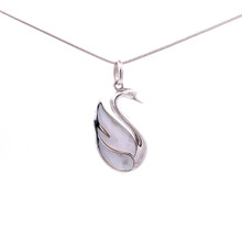 Mother of Pearl Swan Pendant Necklace