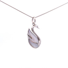 Mother of Pearl Swan Pendant Necklace