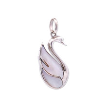 Mother of Pearl Swan Pendant Necklace