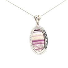 Fluorite Crystal Pendant Necklace (SB2701)