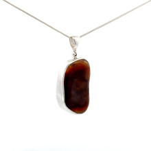 Fire Agate Pendant Necklace (SE1183)