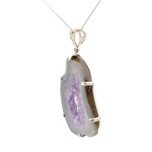 Amethyst Rose Pendant Necklace (AE1203)