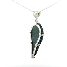 Carved Green Jasper Pendant Necklace