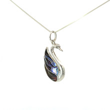 Abalone Shell Swan Pendant Necklace