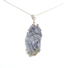 Carved Hackmanite Pendant Necklace