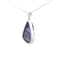 Craved Lapis Lazuli Pendant Necklace