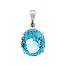 Gem Blue Topaz Faceted Pendant (SB2867)