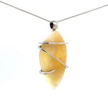 Orange Calcite Pendant Necklace (SE1718)