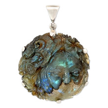 Carved Labradorite Pendant Necklace