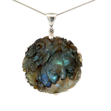 Carved Labradorite Pendant Necklace