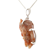 Carved Sunstone Pendant Necklace (SB2735)