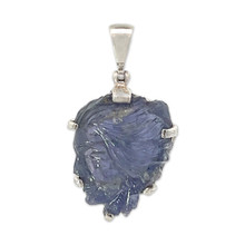 Carved Tanzanite Pendant Necklace (SE1184)