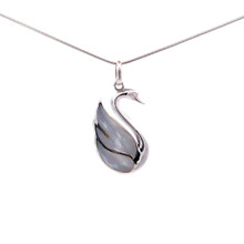 Mother of Pearl Swan Pendant Necklace