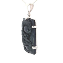 Carved Shungite Pendant Necklace (SB3293)