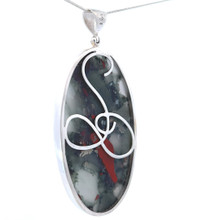 Bloodstone Pendant Necklace (SE1696)