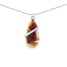 Fire Agate Pendant Necklace (SE1183)