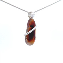 Fire Agate Pendant Necklace (SE1183)
