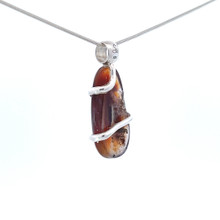Fire Agate Pendant Necklace (SE1183)