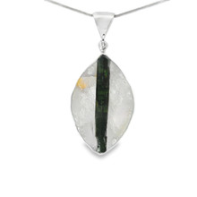 Green Tourmaline in Quartz Pendant (SB1277)