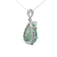 Emerald in Quartz Pendant Necklace (SB3149)