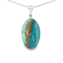 Peruvian Blue Opal Pendant Necklace (FA1151)