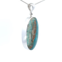 Peruvian Blue Opal Pendant Necklace (FA1151)