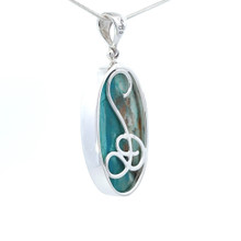 Peruvian Blue Opal Pendant Necklace (FA1151)